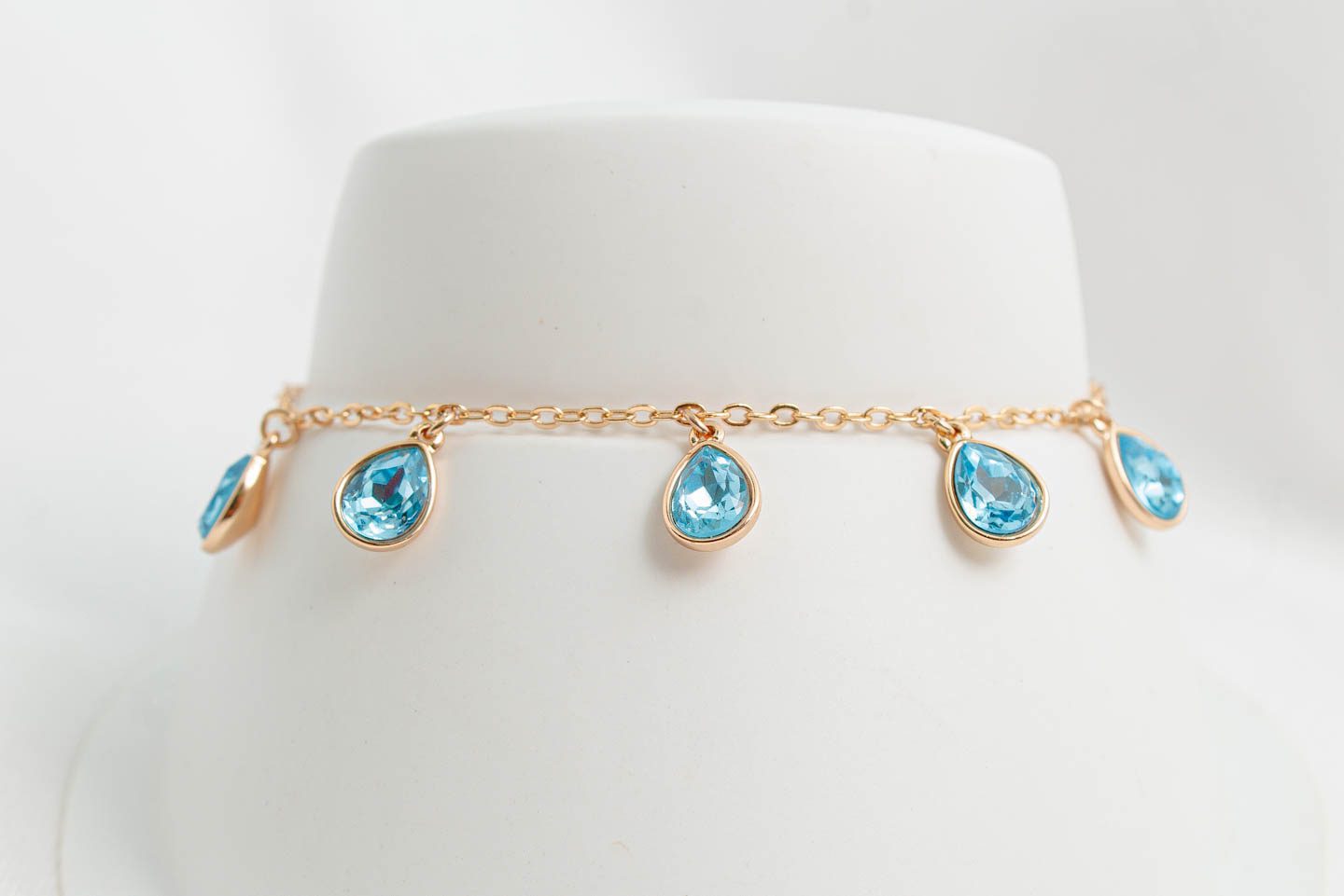 LUXURY_  Gotitas azules de cristal austriaco