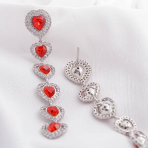 Cadena de corazones rojos
