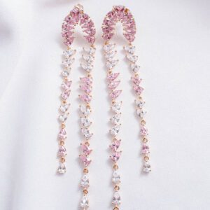 Arete largo rosa baby