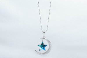 LUXURY_ RODIO Luna y estrella de cristal austriaco