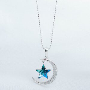 LUXURY_ RODIO Luna y estrella de cristal austriaco