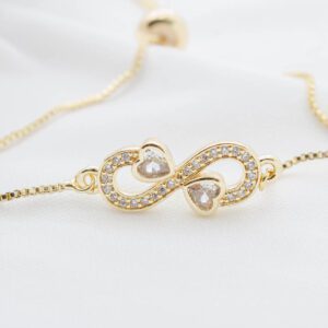 Infinito con 2 corazones ajustable