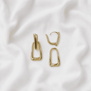 Aretes colgantes de dos piezas amarillas