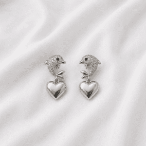 Delfines con corazón inflado de 20 mm