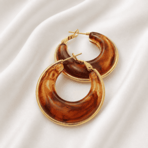 Aros con resina cafe