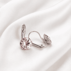 Colgante de rodio con cristal Rosa
